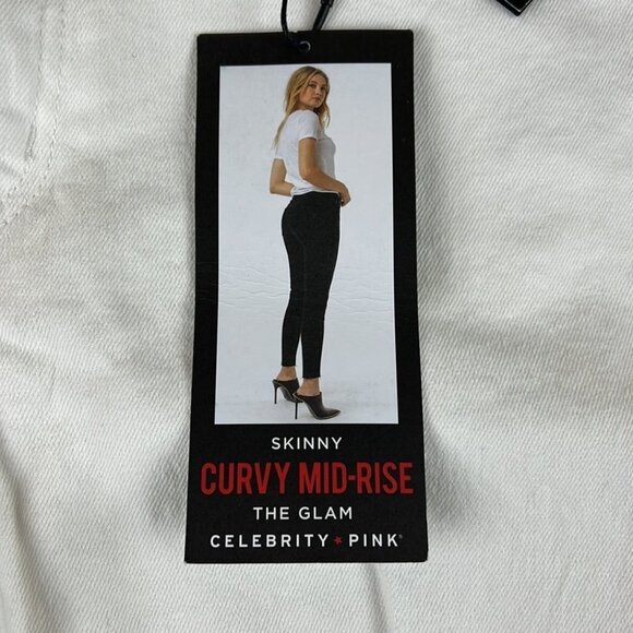 NWT Celebrity Pink "The Glam" White Skinny Jeans Curvy Mid-Rise 13/31 - Picture 5 of 13